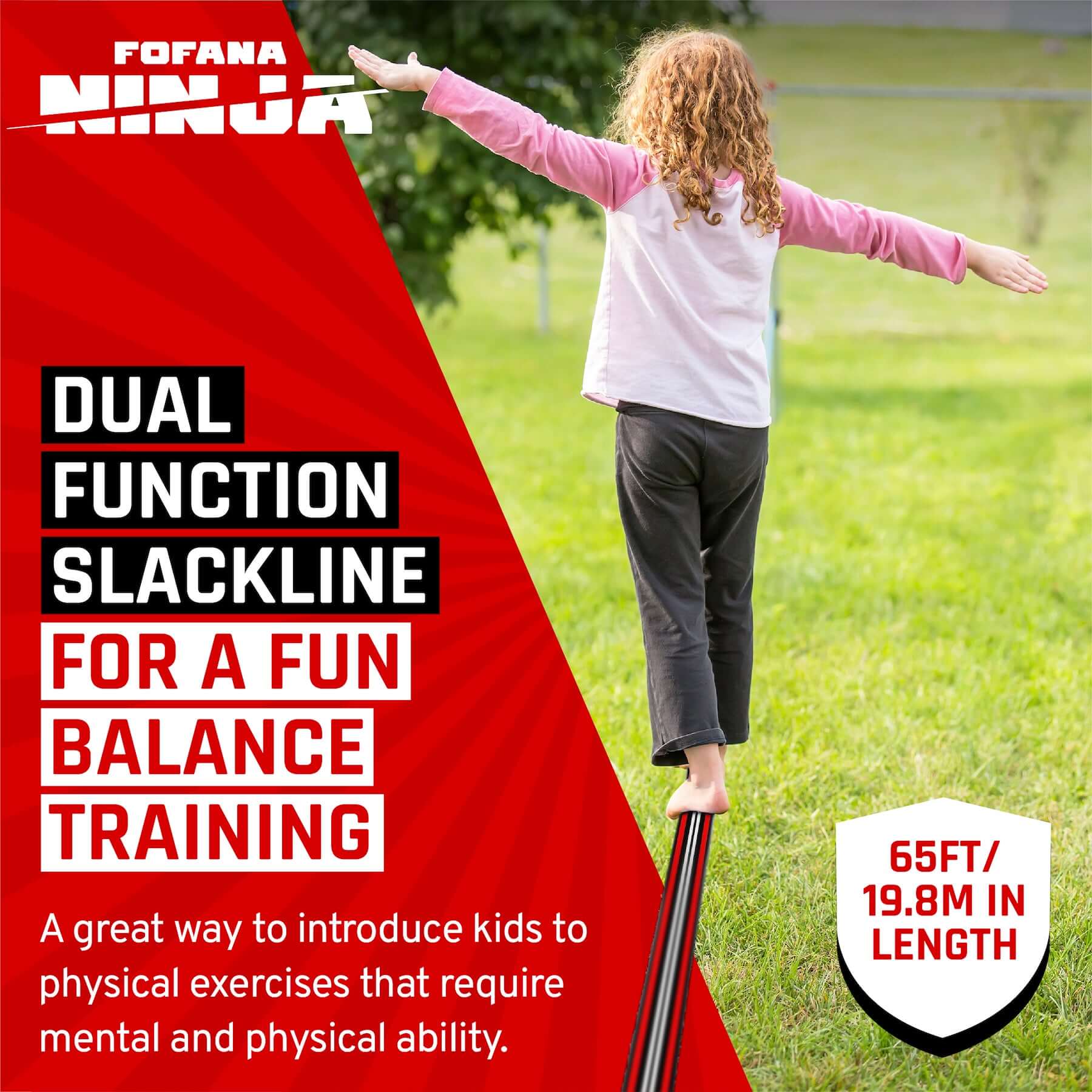 Fofana Ninja Warrior Slackline Obstacle Course | backyard ninja warrior course for kids| obstacle course toys