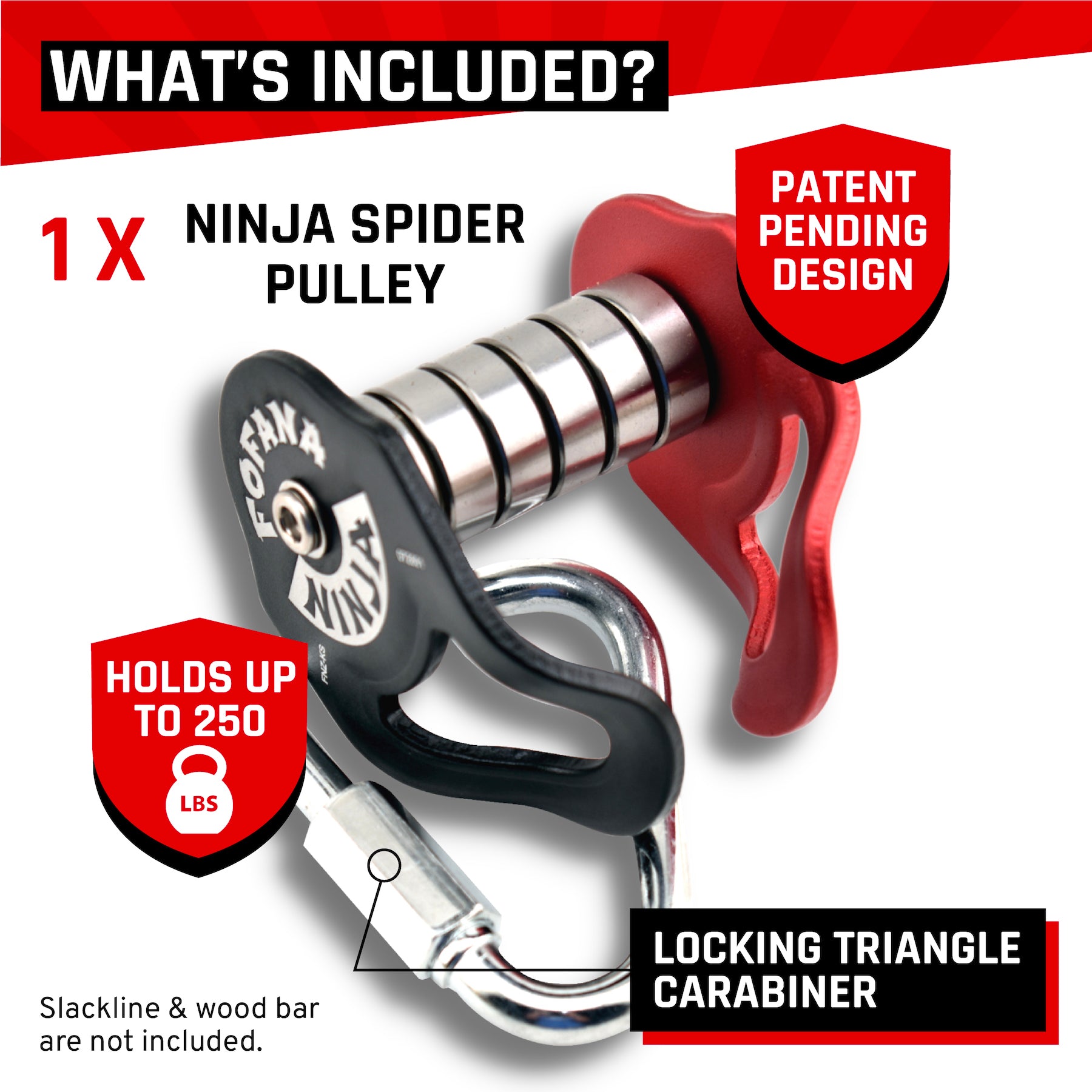 inside the package of Ninja Slider Slackline Pulley